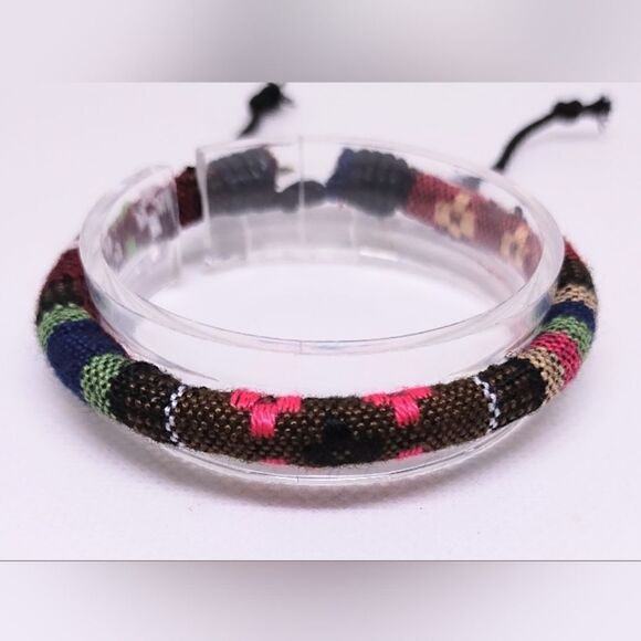 Men's bracelet striped punk hemp new e40 - Picture 1 of 1